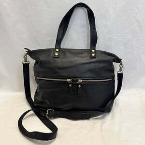 Aspen Purse Tote, Black Pebbled Leather, crossbody and shoulder strap